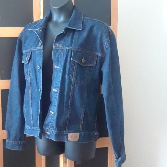 TAKE 1/2 OFF VINTAGE AUTHENTIC GUESS DENIM JACKET - Picture 6 of 16